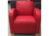 Poltrona con seduta fissa Ginger colore rosso Italiana divani a prezzo scontato