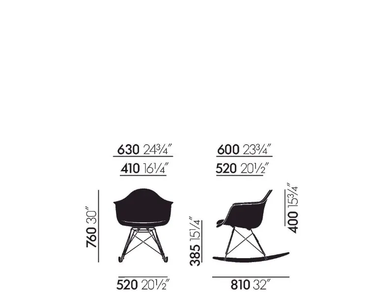 Poltrona con seduta fissa Poltrona eames in plastica rar vitra  Molteni & c in Offerta Outlet 