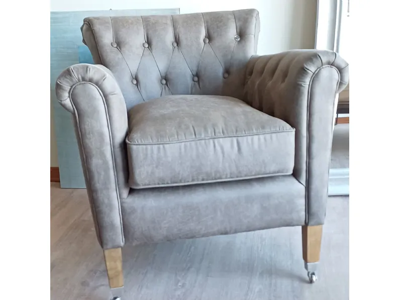 Poltrona in stile classica Denmark Artigianale in Offerta Outlet