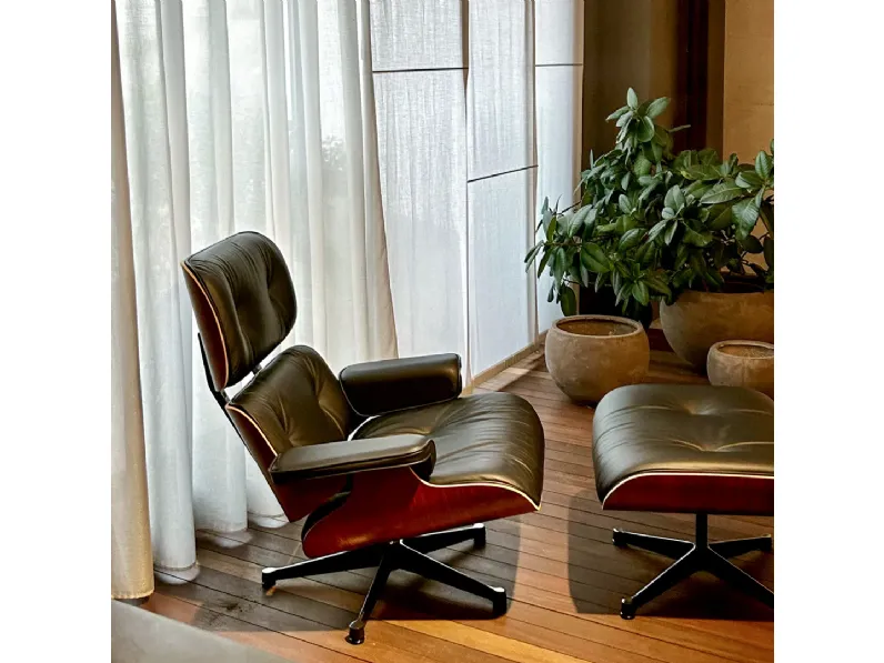 Poltrona in Pelle Lounge chair e ottoman Artigianale in Offerta Outlet