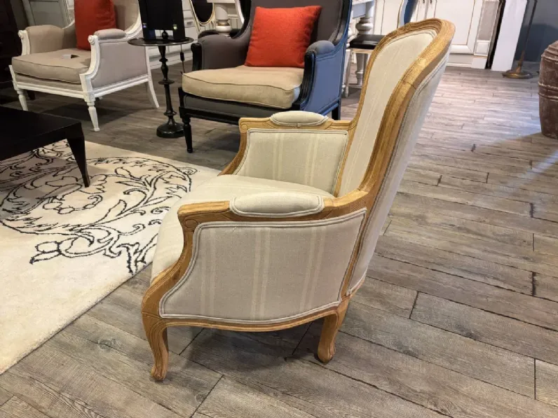 Poltrona in stile classica Luigi xv Dialma brown in Offerta Outlet