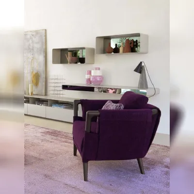 Poltrona con seduta fissa Gaud Flou a prezzo Outlet 