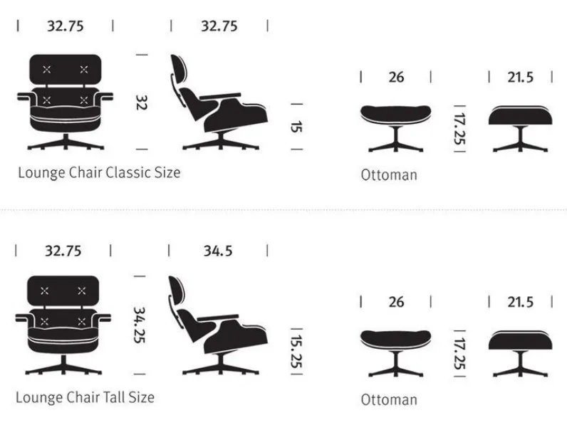 Poltrona modello Lounge chair & ottoman Collezione esclusiva ad un prezzo vantaggioso