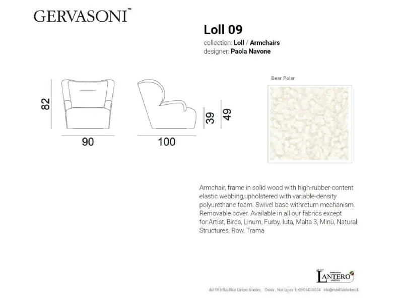 Poltrona in stile moderna Poltrona loll 09 Gervasoni in Offerta Outlet