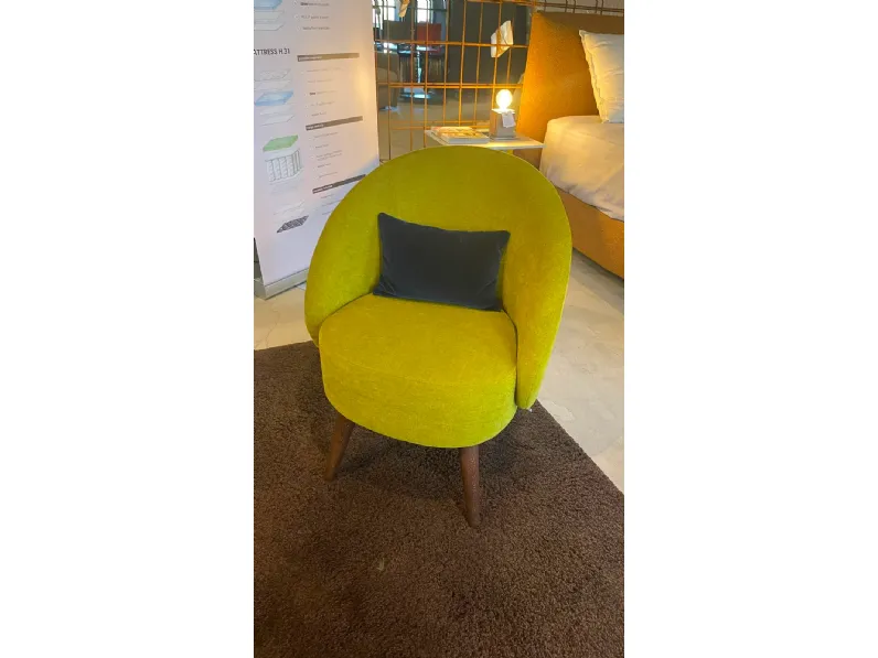 Poltrona in stile design Poltroncina verde ivy domingo  in Offerta Outlet