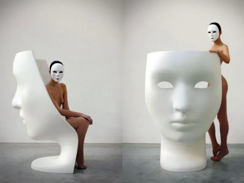 Design Poltrona Maschera Bianca Poltrona Monoblocco Nemo Poltrona