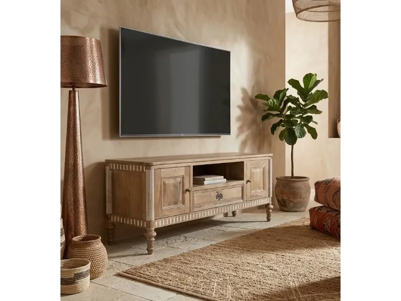 Mobile porta tv Mobile porta tv legno 133 di Outlet etnico con uno SCONTO IMPERDIBILE