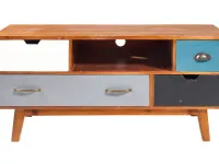 Mobile modello Porta tv vintage color in legno  massello 4 cassetti, porta tv di Outlet etnico in Offerta Outlet