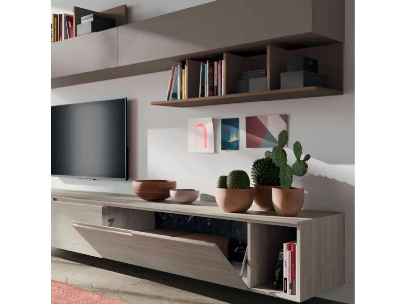 Parete attrezzata Day 17 soggiorno di Collezione esclusiva scontata del 40%