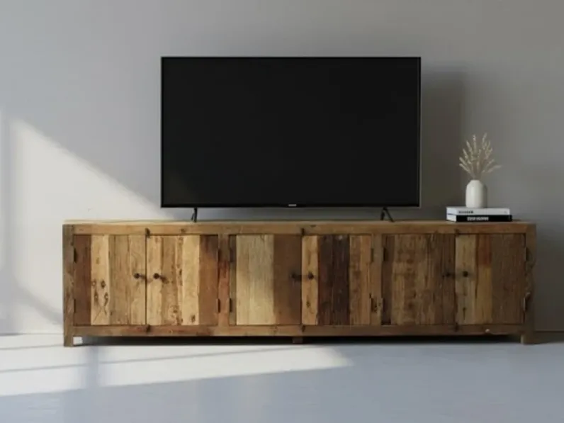 Porta tv per il soggiorno modello Mobile porta tv legno 230 di Outlet etnico scontato