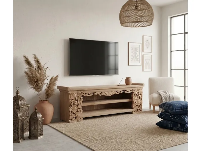 Mobile modello Mobile porta tv teak ric 160 porta tv di Outlet etnico in Offerta Outlet