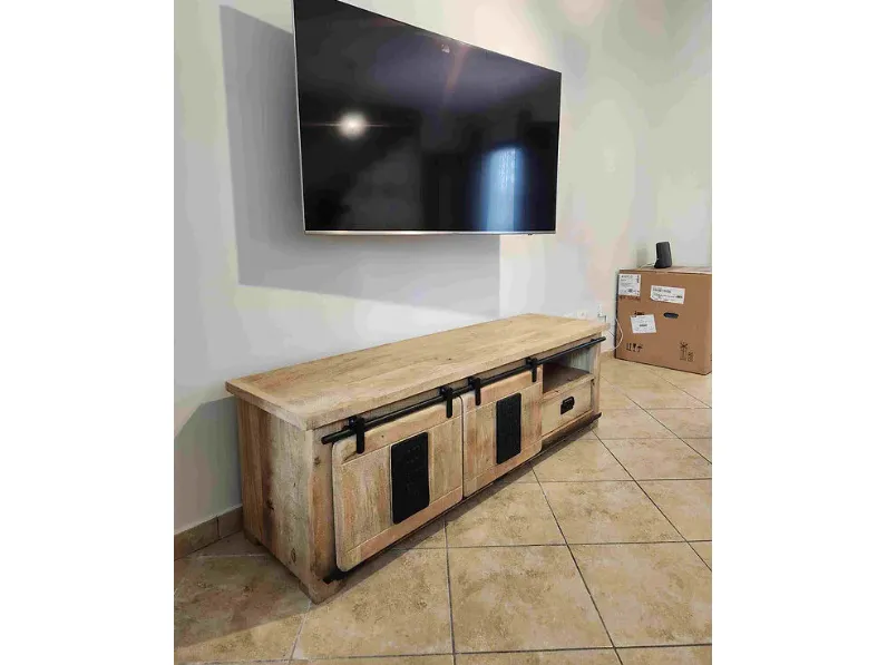 Porta tv per il living modello Porta tv jupiter 160 di Outlet etnico scontato