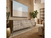 Porta tv per il living modello Porta tv mango bianco 180 di Outlet etnico scontato