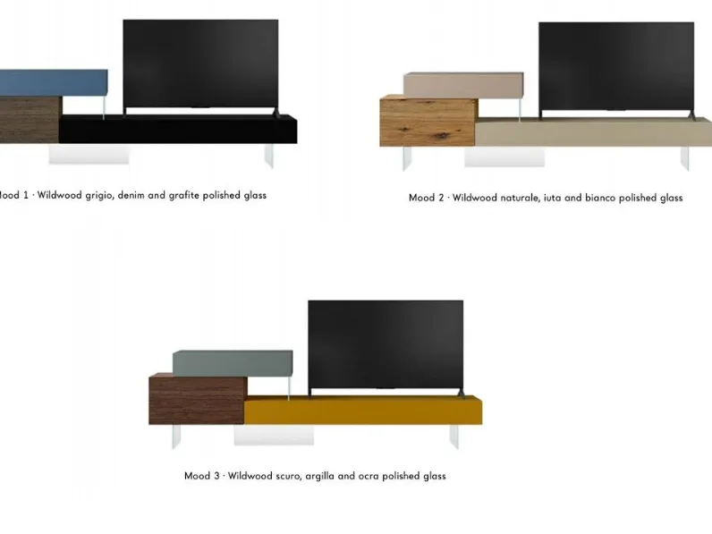 Porta tv per il living modello Tv unit 0514 di Lago scontato