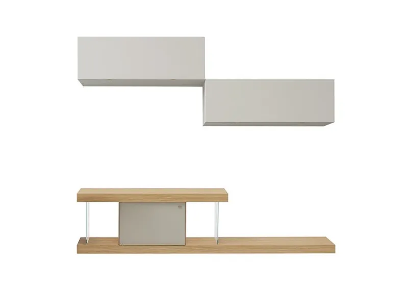 Parete attrezzata in stile design F2/ form line 242 con pensili di Forme’s in Offerta Outlet 