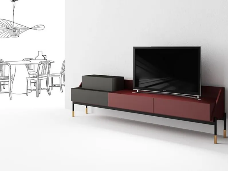 Porta tv di Minotti italia modello Banko tv  a PREZZI OUTLET  affrettati