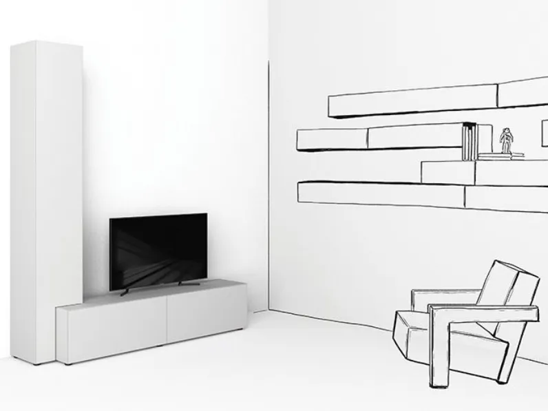 Porta tv di Minotti italia modello Regolo  a PREZZI OUTLET 