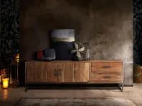 Porta tv per il soggiorno modello Porta tv industrial ferro e legno maxi in offerta  di Outlet etnico scontato