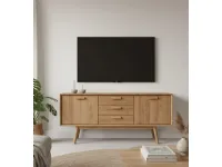 Porta tv per il soggiorno modello Mobile tv teak artigianale di Outlet etnico scontato