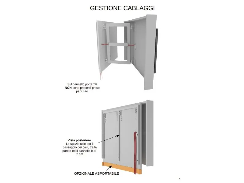 Porta tv per la zona giorno modello X2 porta tv orientabile di Astor mobili scontato