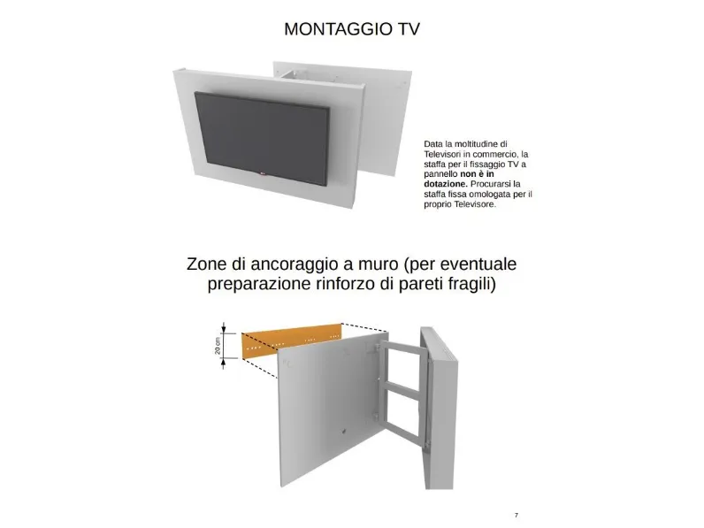 Porta tv per la zona giorno modello X2 porta tv orientabile di Astor mobili scontato