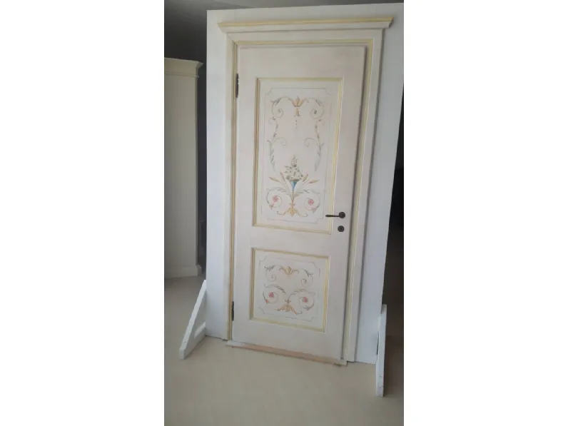 porta in massello decorata a mano