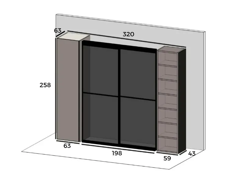 Porta inglesina 4 per interni Cabina armadio 53 Battistella in Offerta