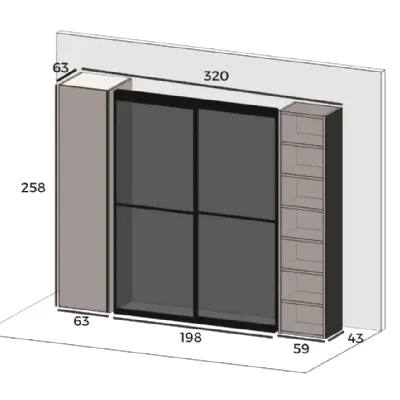 Porta moderna Battistella Cabina armadio 53 SCONTATA
