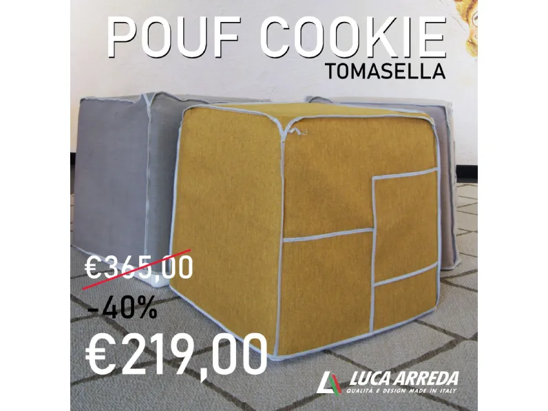 Pouf in tessuto Cookie a marchio Tomasella a prezzo ribassato