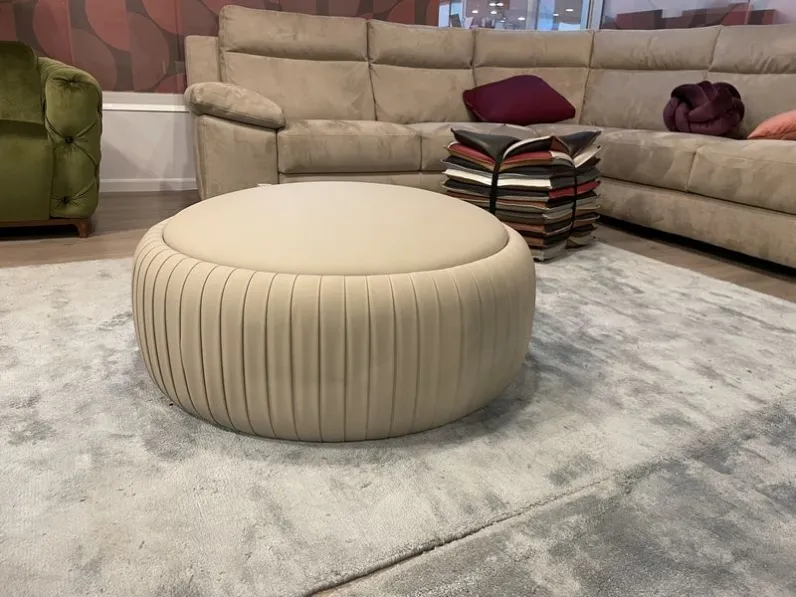 Pouf in ecopelle Cv 104 plisse' a marchio Collezione esclusiva a prezzo ribassato