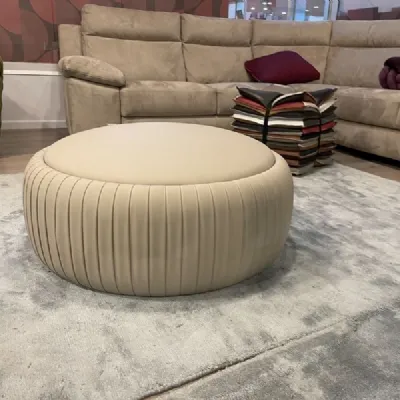 Pouf in ecopelle Cv 104 plisse' a marchio Collezione esclusiva a prezzo ribassato