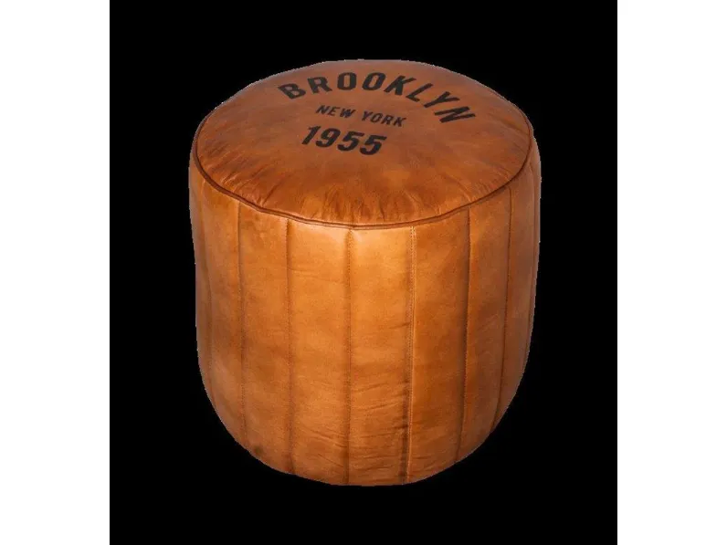 Pouf senza letto Pelle Dialma brown a prezzi outlet