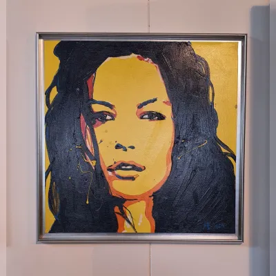 Magnifico quadro famoso Dipinto catherine zeta jones pittrice angela bianca Falpa dipinti & cornici a prezzo scontato