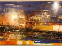 Quadro astratto in offerta Artigianale  impressioni nel porto  di civitarese antonio - galleria sikrea 
