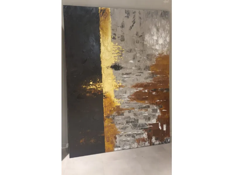 Splendido quadro astratto Quadro golden earth Artigianale a prezzo scontato