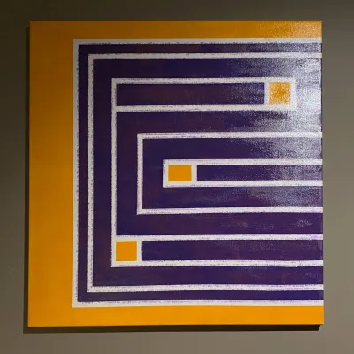 Quadro Quadro astratto giallo e viola  Collezione esclusiva a prezzi outlet