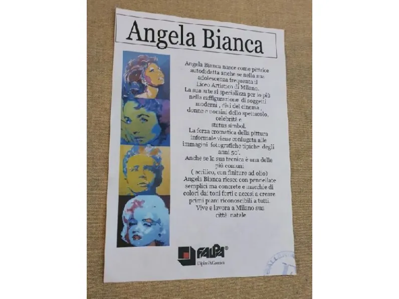 QUADRO Falpa dipinti & cornici Dipinto julia roberts pittrice angela bianca SCONTATO