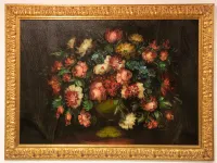 Quadro Quadro olio su tela fiori Artigianale con forte sconto