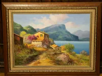 Quadro olio su tela artigianale: paesaggio a prezzi outlet! Massimo 75 cm.