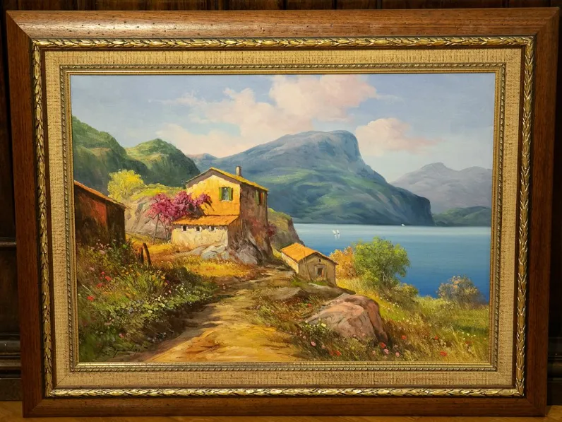 Quadro Quadro olio su tela paesaggio Artigianale ad un prezzo conveniente
