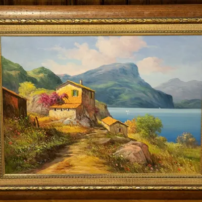 Quadro Quadro olio su tela paesaggio Artigianale ad un prezzo conveniente