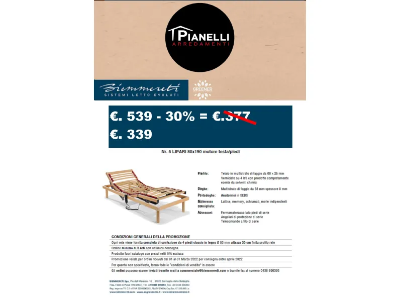 Rete letto Lipari di Artigianale in OFFERTA OUTLET