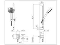 Rubinetto modello Dornbracht imo asta doccia 36 010 670-00 cromo con rubinetteria - solo parti esterna Artigianale per la stanza del benessere SCONTATO