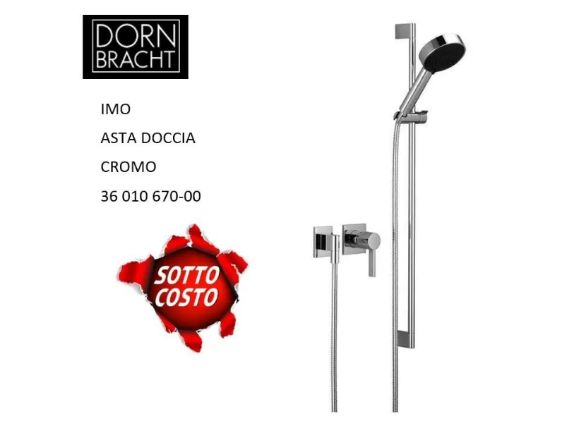 Rubinetto modello Dornbracht imo asta doccia 36 010 670-00 cromo con rubinetteria - solo parti esterna Artigianale per la stanza del benessere SCONTATO