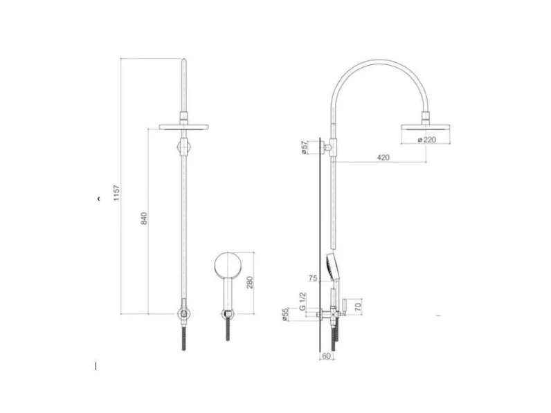 Rubinetto per il bagno di casa Dornbracht colonna doccia tara elemental 27 623 892-00 cromo Artigianale a prezzi convenienti