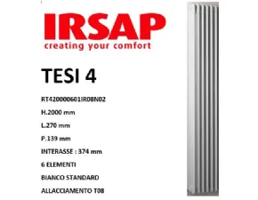 Scaldasalviette Tesi 4 a 6 elementi a marchio Irsap a prezzi outlet