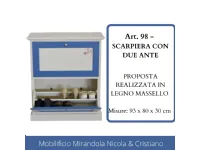 Scarpiera modello Art.98 - scarpiera due ribalte in legno massello Mirandola nicola e cristano in stile classico in Offerta Outlet