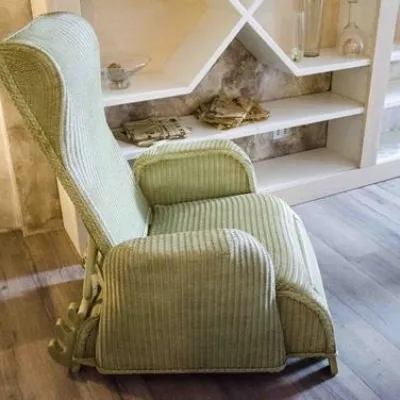  LLOYD LOOM  Poltrona relax intrecciata Lady oscar reclinabile verde