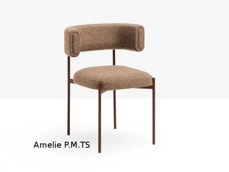 Sedia Amelie da soggiorno realizzata in tessuto scontata del 30%