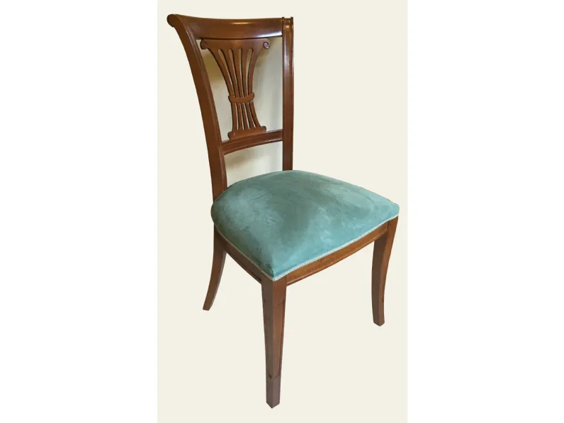 Sedia Art.105 sedia lira stoffa verde serie rc Artigiani veneti con un ribasso vantaggioso
